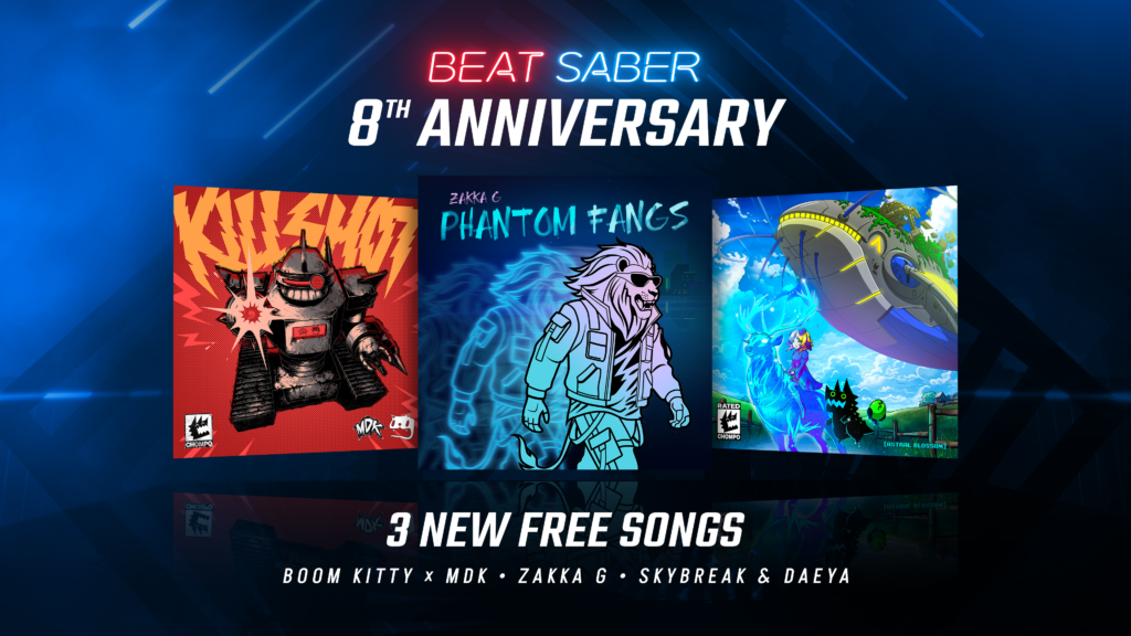 Beat Sabre Drops trys nemokamos naujos dainos aštuonerių metų jubiliejui