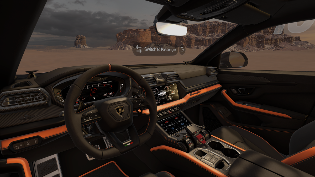 Lamborghini Apple Vision Pro programa iš naujo įsivaizduoja saloną namuose
